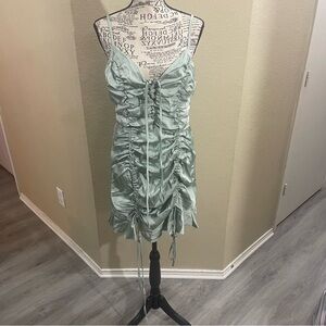 Nasty‎ Gal Light Green Ruched Mini Dress